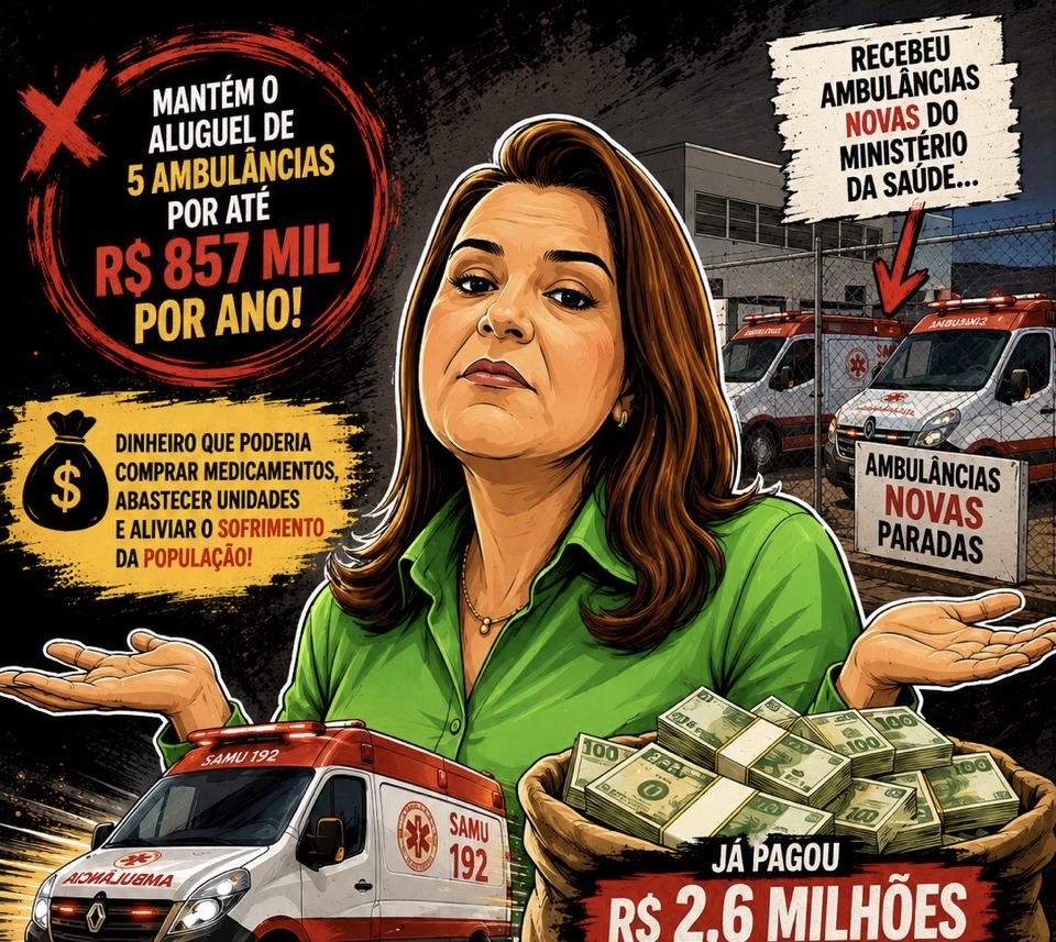 Adriane torra dinheiro até com ambulâncias