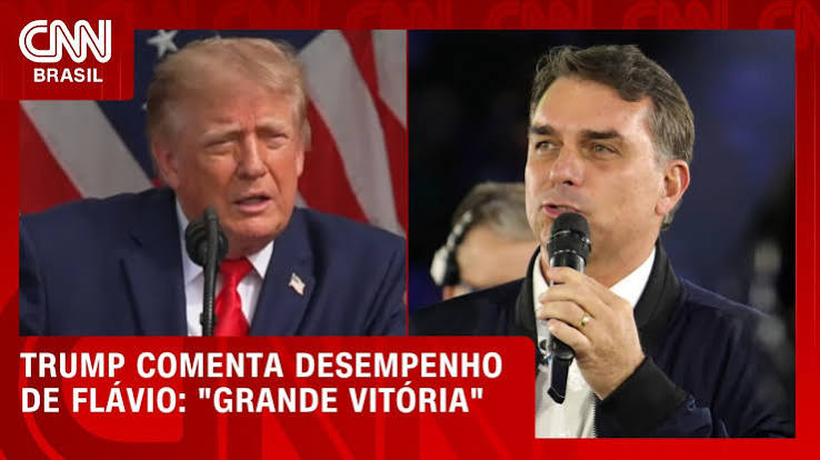 Trump diz que desempenho de Flávio no 1° turno é “vitória muito grande”